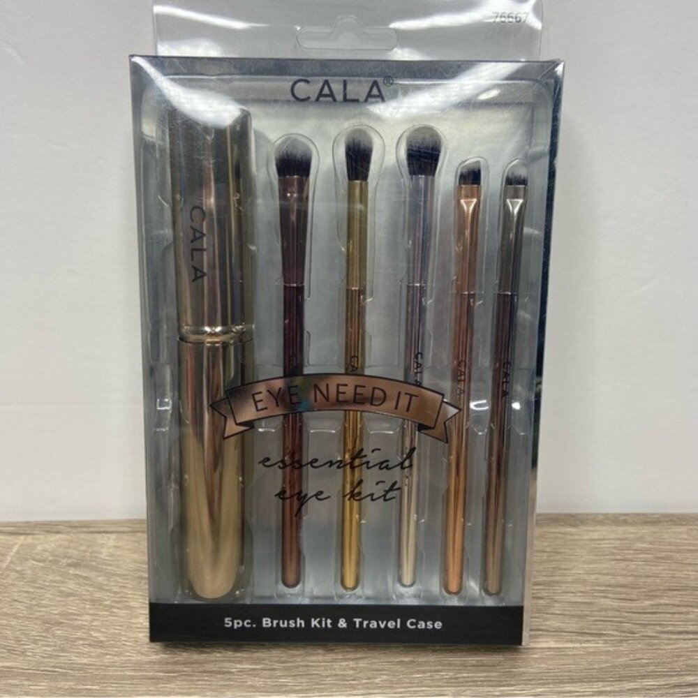 Cala 5 Pc. Makeup Brushes & Travel Case NIB